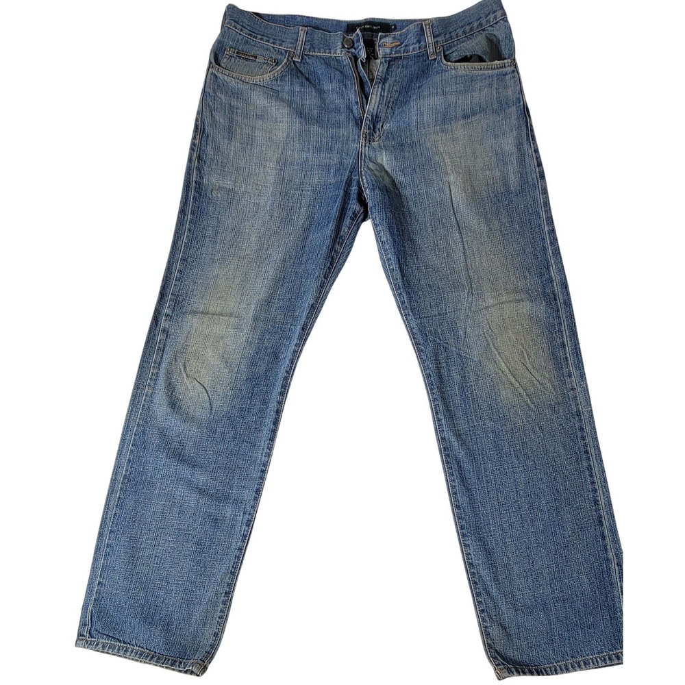 Calvin Klein Jeans Mens Straight Leg Medium Wash Denim Blue Pants Size 36x31‎